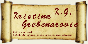 Kristina Grebenarović vizit kartica